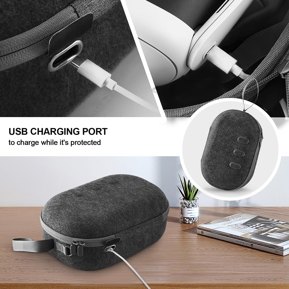 Custodia rigida da trasporto Custodia portatile antiurto Custodia rigida antigraffio con tracolla for Meta/Quest 3 for Quest 3