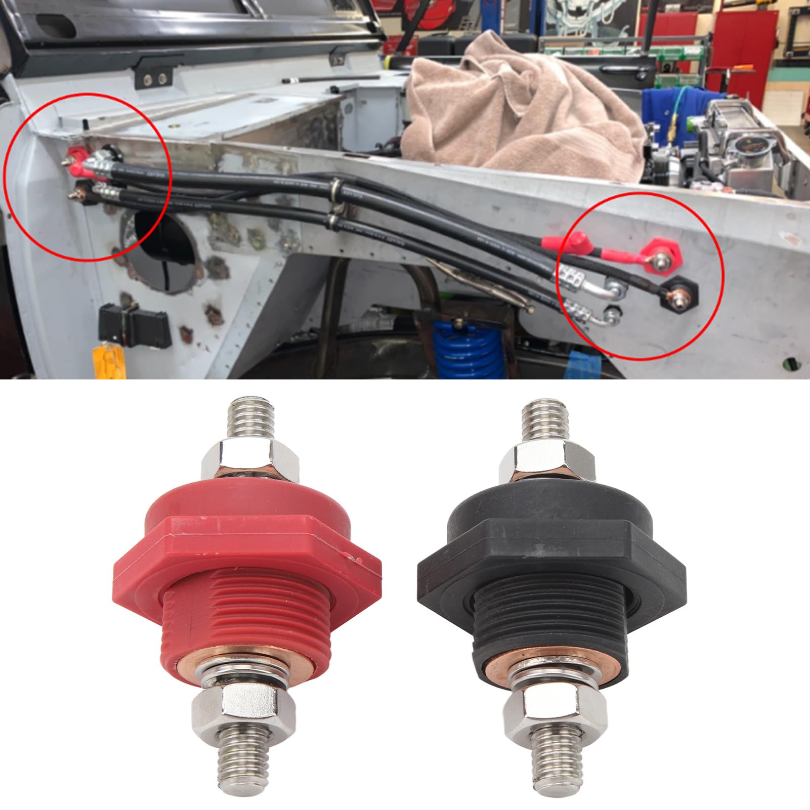 Connecteur de borne de batterie, Boulon 3/8 pouces, Cuivre DC12V pour