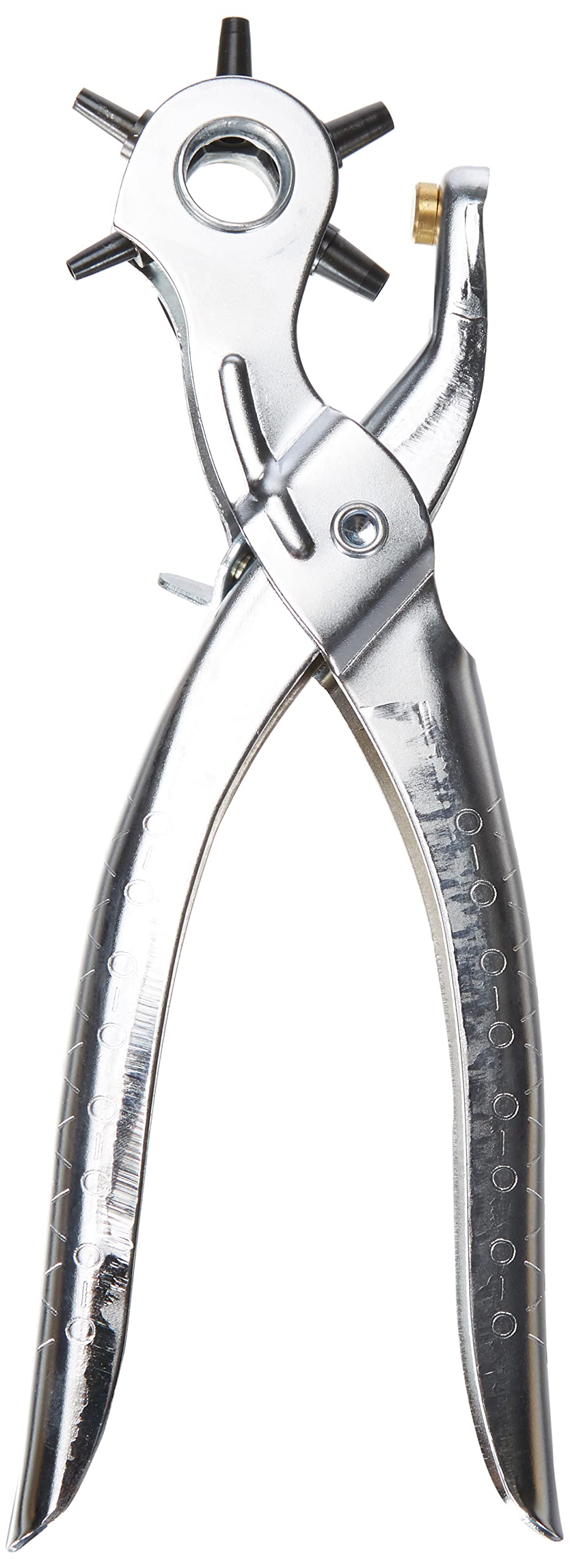 RAYHER Revolving Hole Punch with 6 Pipes, Metal, Silver, 27.5 x 11.5 x 2.5 cm