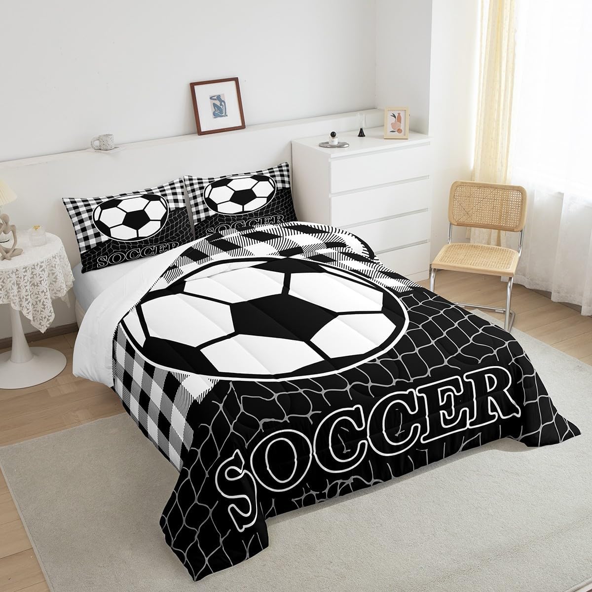 Feelyou Soccer Bedding Set Queen Size for Kids image 4