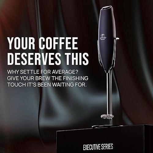 Vista 205 de Zulay Kitchen - Espumador de leche de mano con pilas AA Duracell: batidora de bebidas resistente para café, latte, capuchino y más, color aurora