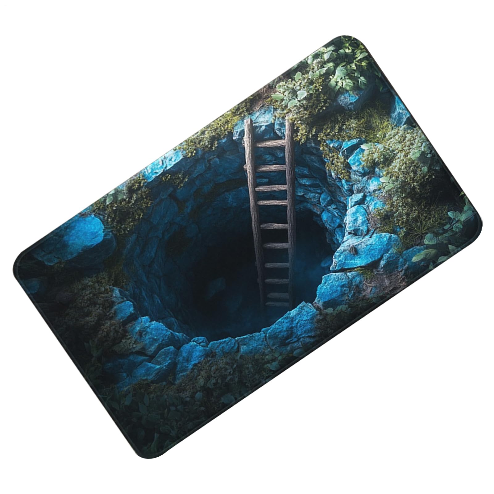 Tapis d'illusion d'optique 3D paillasson anti-dérapant pour entrée et cuisine Halloween