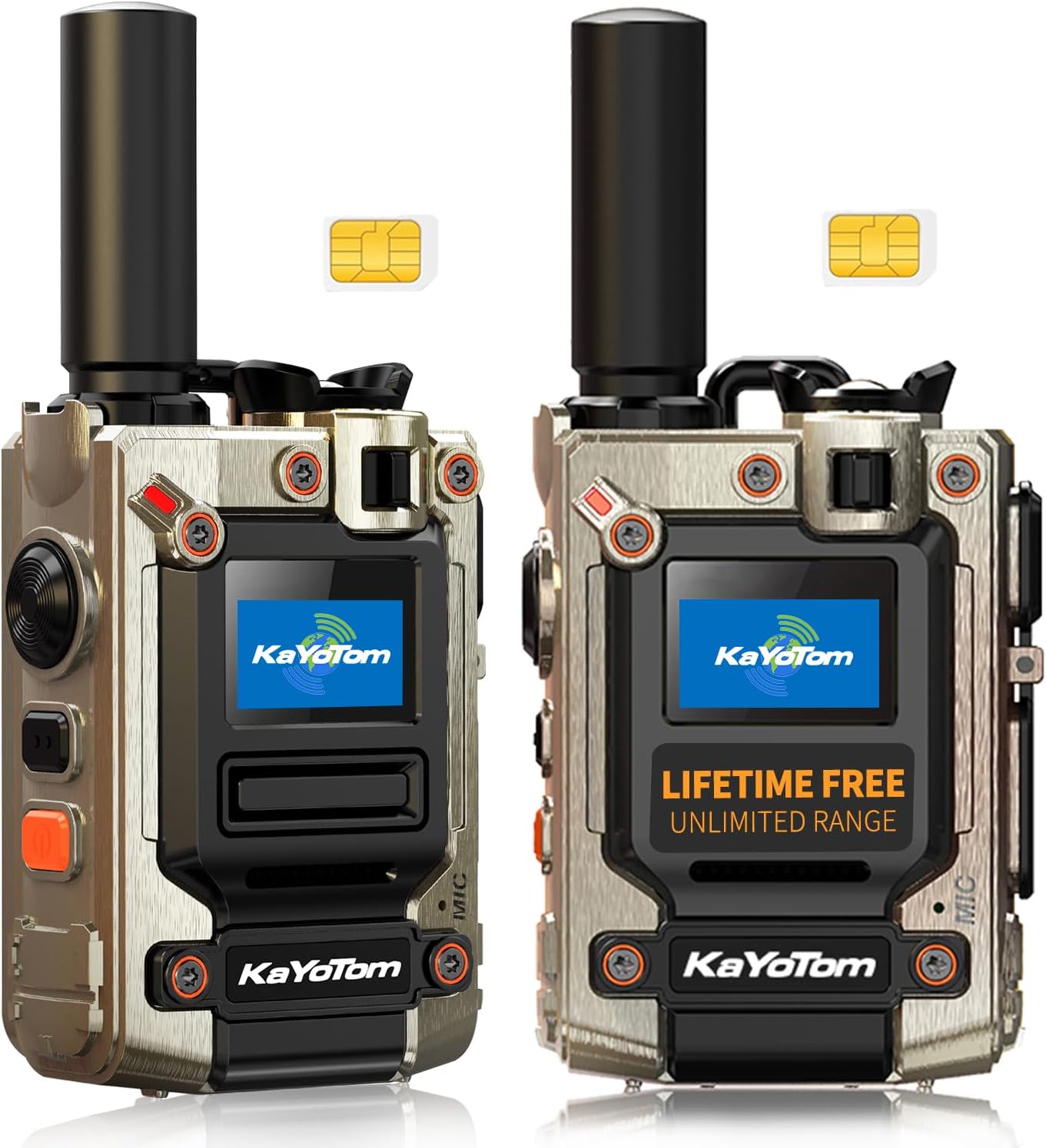 (Lifetime Free) Unlimited Range Walkie Talkies Long Range Global Rapid POC 4G Two Way Radios with Nationwide-PTT Walkie Talkies for Adults,Long Distancefor Truck Fleet,Family,Camping(2-Pack)