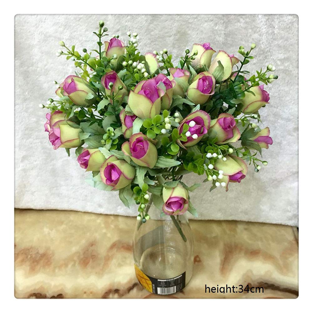 Bouquet di Fiori Artificiali di Seta Rose da Sposa Sposa con Fiori Finti Bouquet per La Decorazione del Giardino di Casa Fiori Artificiali di Seta 34cm