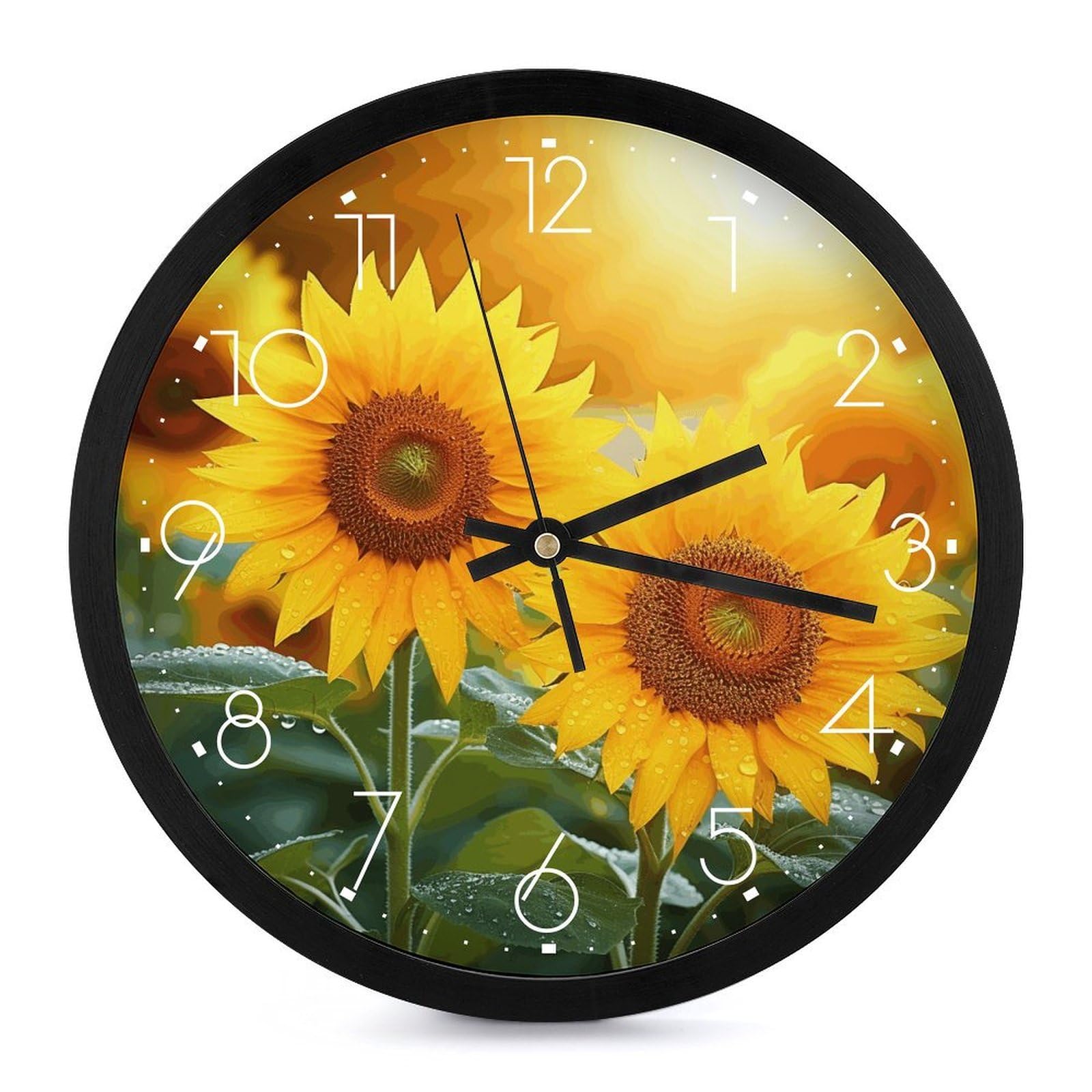 Horloge murale moderne en fleurs de tournesol au style élégant