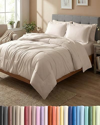 Miniatura 41 de Juego de edredón de tamaño Queen - Juego de cama de 3 piezas para todas las estaciones - 1 edredón suave acolchado con cintas en las esquinas y 2