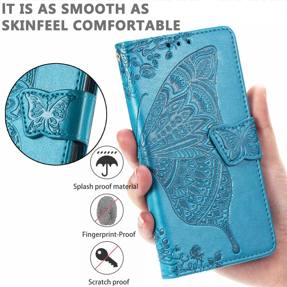COMAKU Cover a Libro Ulefone Note 20 Pro, Custodia a Portafoglio in Pelle con Supporto e Chiusura Magnetica Compatible per Ulefone Note 20 Pro - Blu