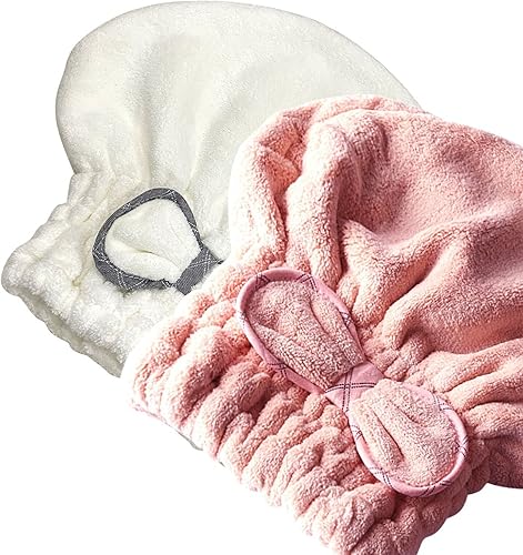 Miniatura 1 de 2 tapas de microfibra para secar el cabello, grandes, extrame suaves y ultra absorbentes, de secado rápido, toallas gruesas y esponjosas para niñas