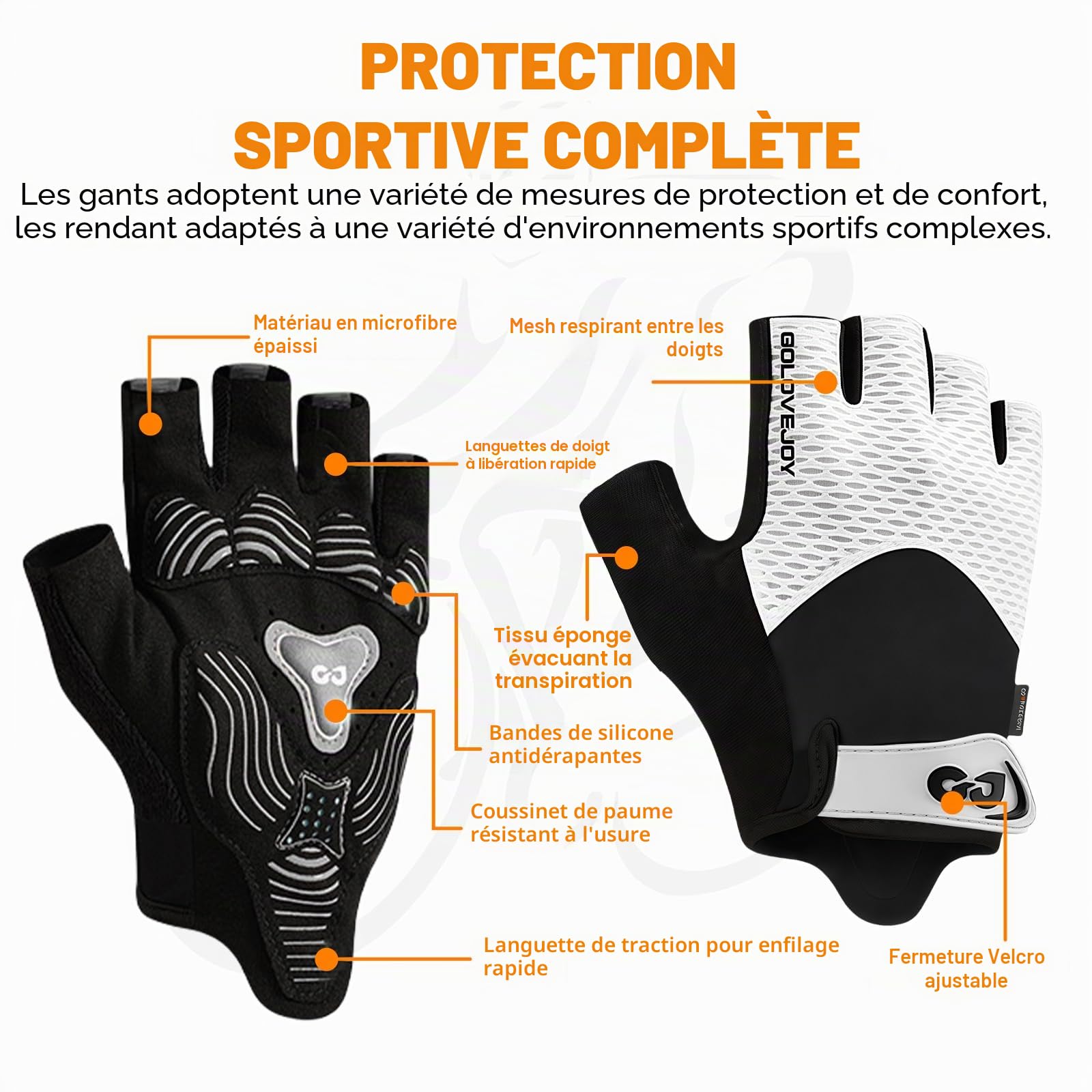 Gants De Cyclisme Demi-doigts Flintronic – Gel Anti-choc, Silicone Antidérapant, Respirant, Légers (40g), Unisex, Pour Sport Et Fitness