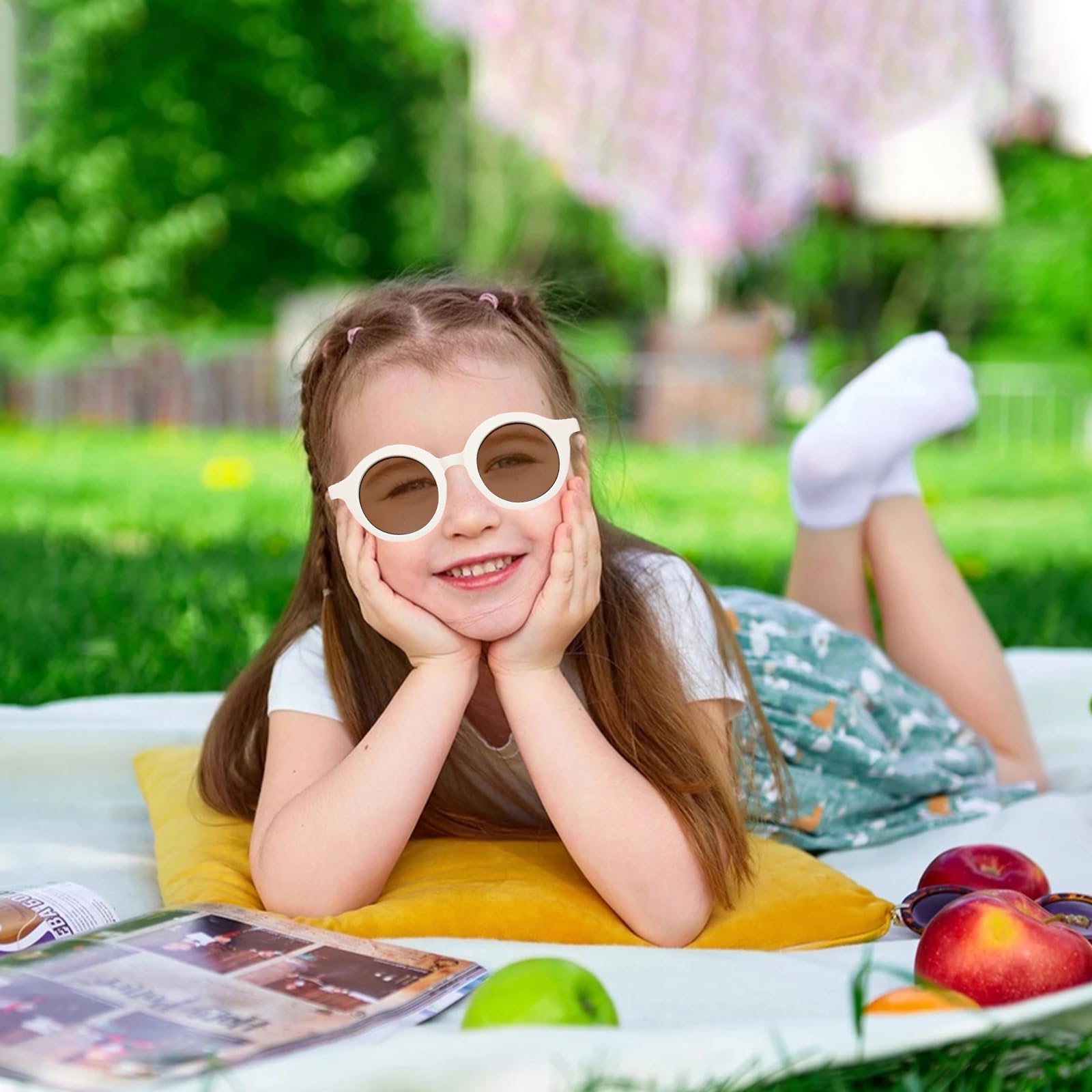 Gafas de Sol Infantiles 3 PCS UV 400 Redondas para Niñas