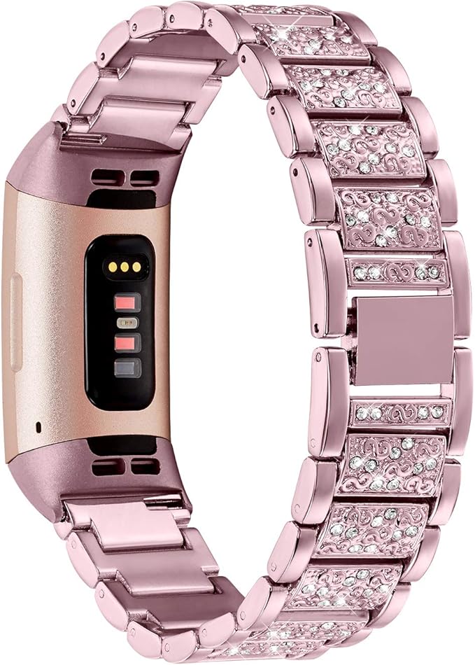 Bracelet En Métal Amzpas Compatible Avec Les Bracelets Pour Charge 4 De Fitbit Charge 3 De Fitbit Et Charge 3 Se De Fitbit Acier Inoxydable Ajustable