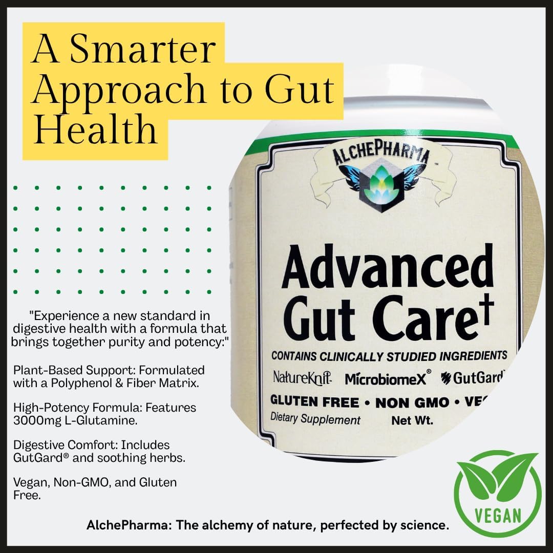 Advanced Gut Care Dietary Supplement, Gluten Free, Non-GMO, Vegan (60 Servings)