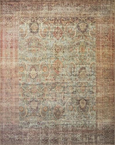 Miniatura 3 de Amber Lewis x Loloi Colección Georgie GER-03 - Alfombra de área, 7 pies 6 pulgadas x 9 pies 6 pulgadas, color jade y crepúsculo