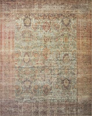 Loloi Amber Lewis Georgie Collection GER-03 Jade/Sunset 10'-0" x 14'-0", .19" Pile Height, Area Rug