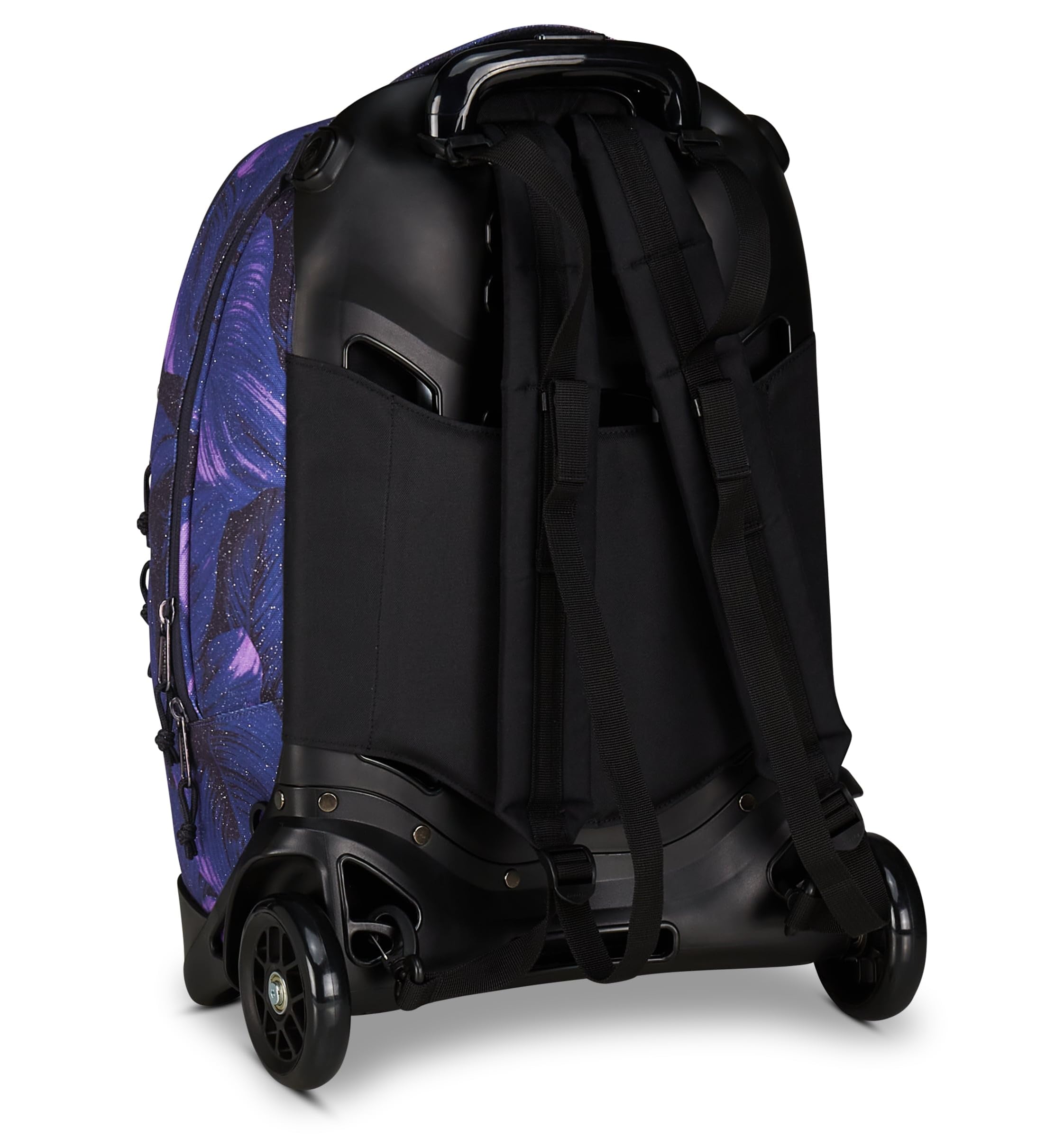 Invicta Trolley Scuola Plug Fantasy Shine, Viola, 3 in 1, Zaino Doppio Scomparto Con Carrello Sganciabile, Tasca Per PC, Tasca Per Borraccia, 34 lt, Scuola Media e Superiore, Viaggio, Zaino Ragazza