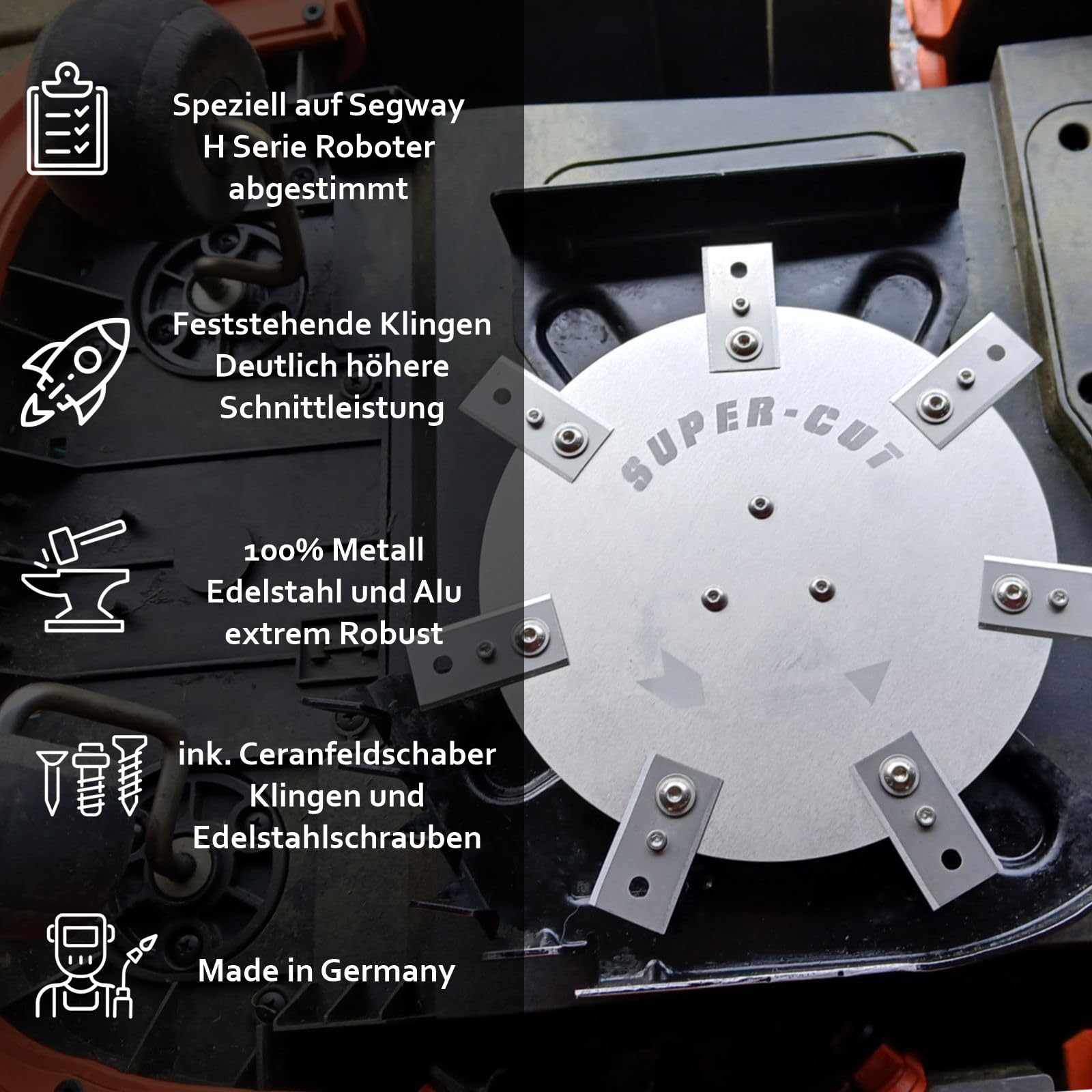 Messerscheibe für Segway Navimow H500E H800E H1500E, 7 feststehende Klingen