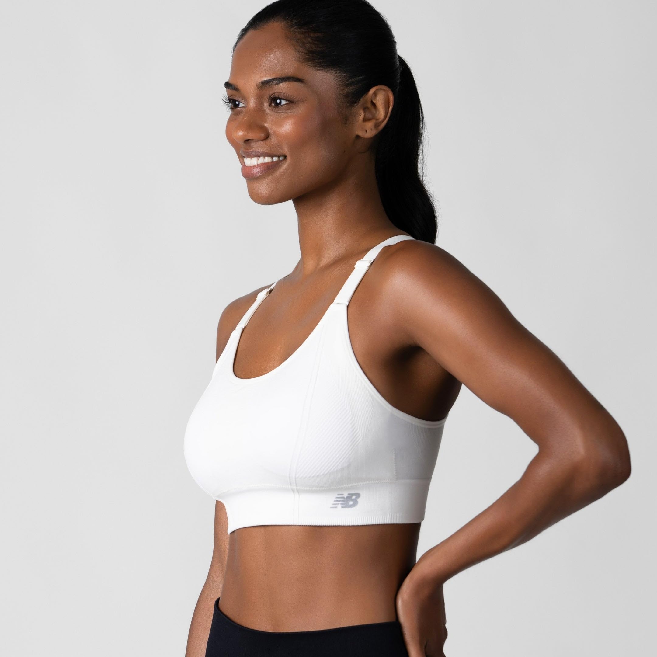 New Balance Confezione da 2 Reggiseni Sportivi da Donna, Senza Cuciture, Senza Ferretto, Imbottiti, Cinghie Regolabili per Allenamento, Sostén Deportivo