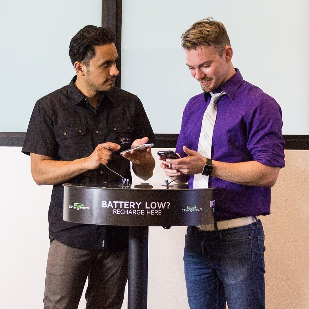 ChargeTech Power Table Cell Phone Charging Station w/ 6 Universal Charging Tips for All Devices + 1 Wireless Charging Pad - Fully Customizable, Commercial Charging Table (Model: TCS6) : Cell Phones & Accessories