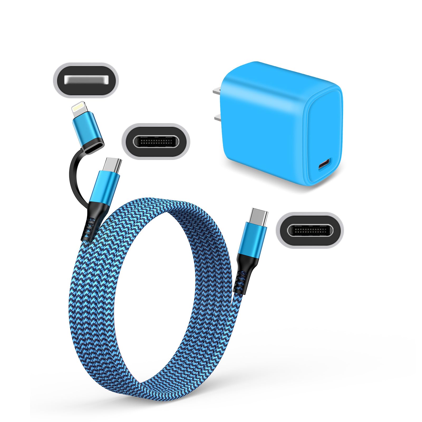 Amazon | USB-C USB-CケーブルとUSB-C Lightningケーブル 2in1設計 20W