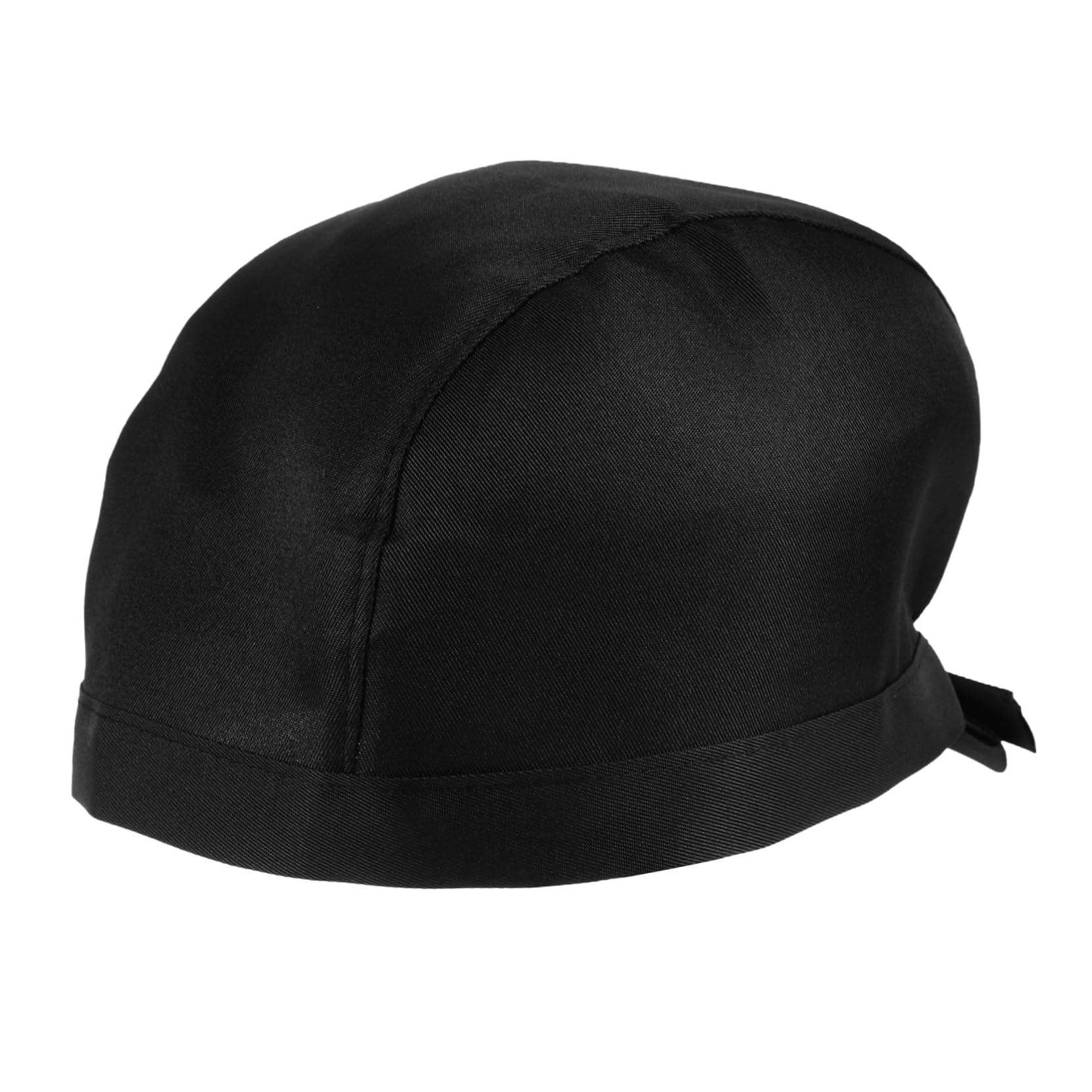 PACKOVE Fashionable Black Chefs Hat with Ribbon Comfortable Turban for Culinary Professionals and Servers for Daily Wear and Catering Events