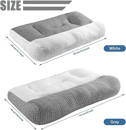 Miniatura 8 de Almohada súper ergonómica, almohada ortopédica cervical ajustable con contorno cervical, almohada de cuello con memoria para dormir, almohada de