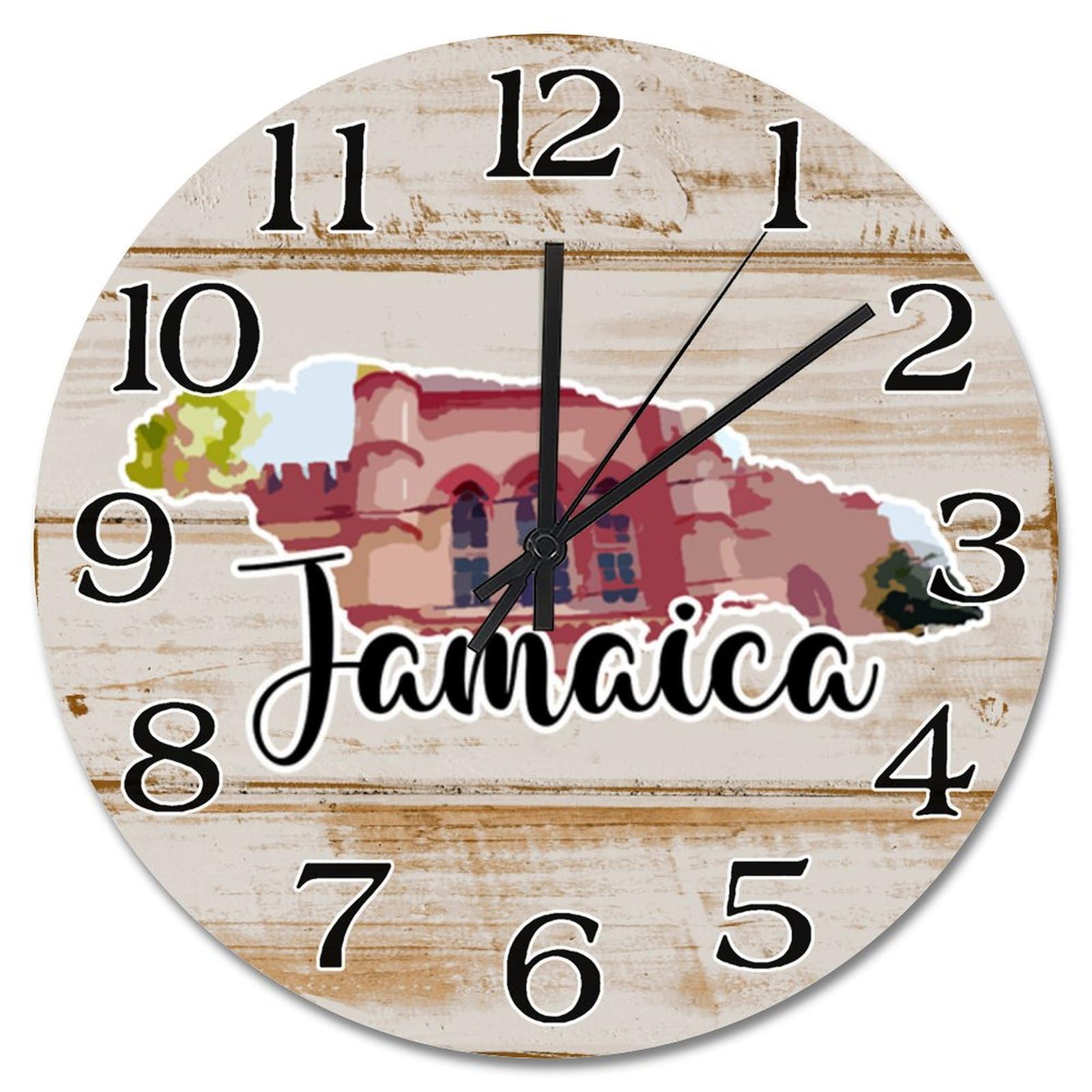 Horloge murale silencieuse à piles Jamaïque pour un sommeil sans bruit