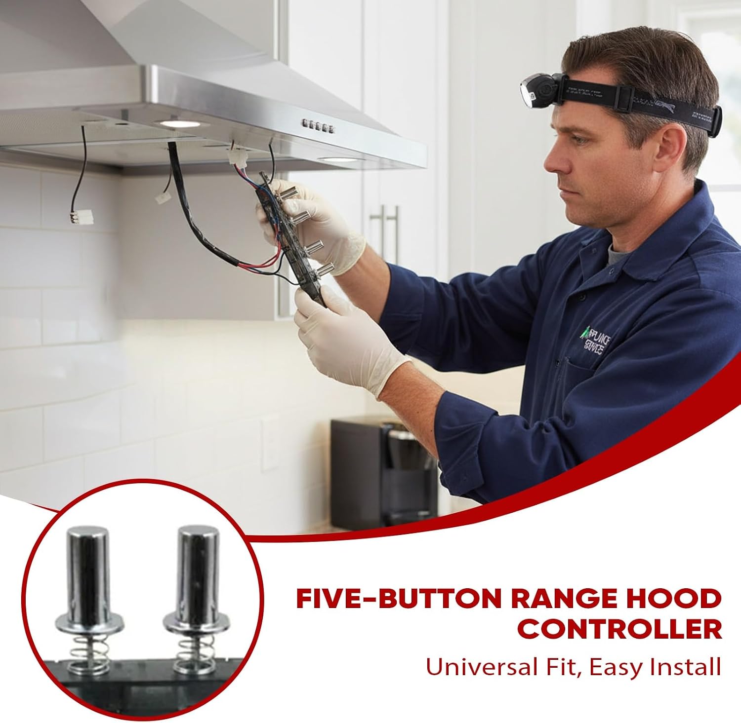 4-Button Cooker Hood Switch Button Panel Controller