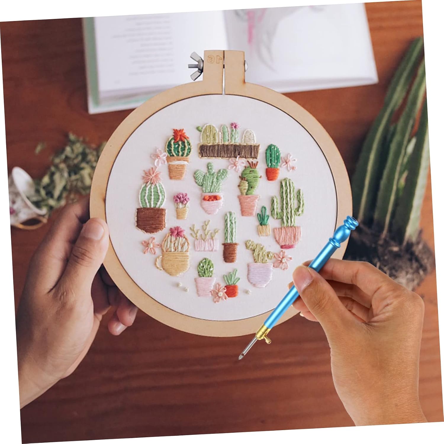 Operitacx 2sets Punch Needle Kit Replacement Needles Embroidery Supplies for Beginners Comfortable Ergonomic Handle for and Detailed Work