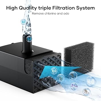 Water Pump Replacement for 11L/3Gallon Stainless Steel Dog Water Fountain,Ultra Quite Water Pump for Dog Water Dispenser for Large Dogs Water Drinking Bowl Fountain for Pet, Easy to Clean,Black