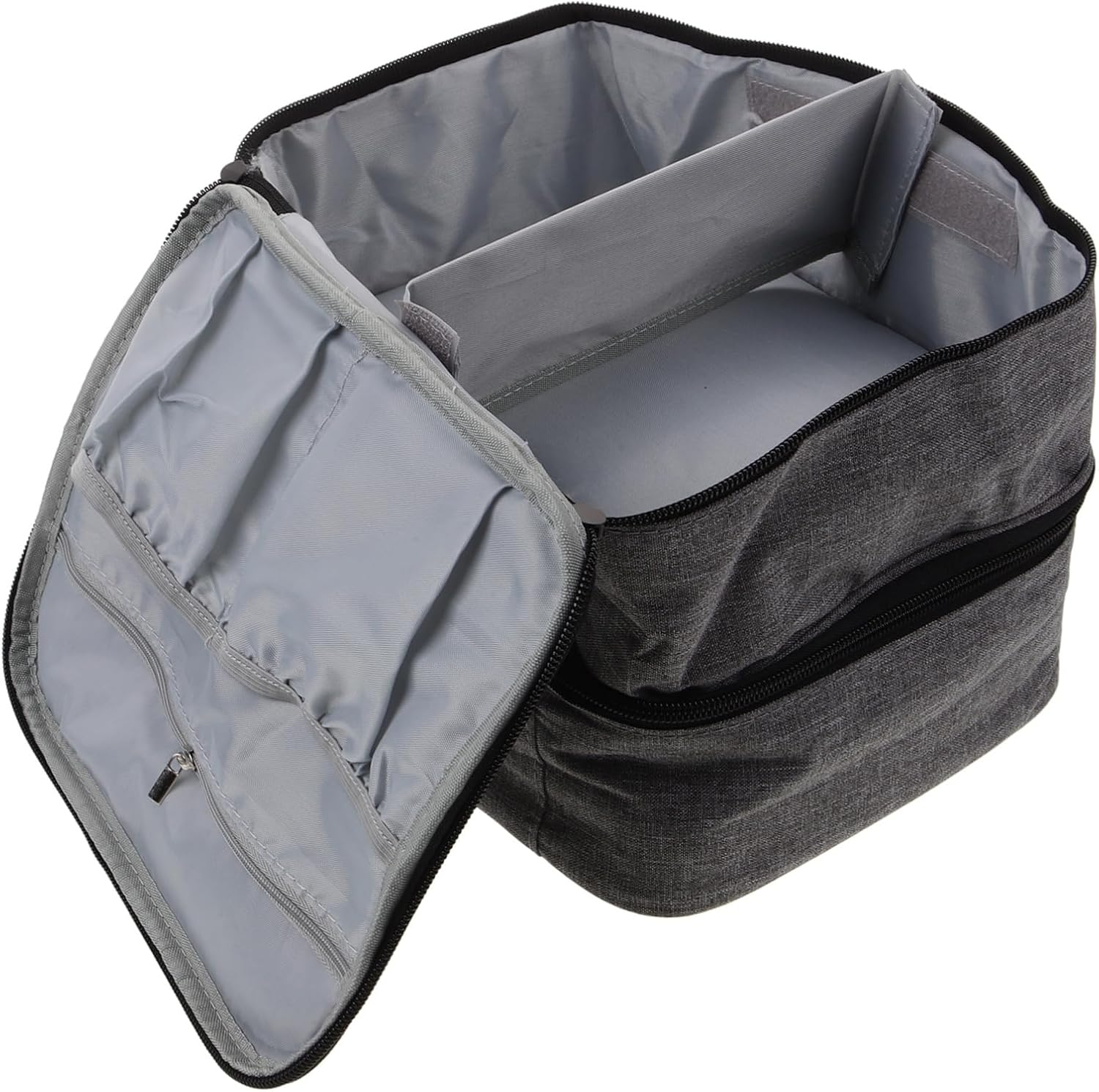 VICASKY Portable Double Nail Polish Holder Storage Bag Case for Travel Capacity Makeup Organizer Multiple Pockets for Cosmetics and Nail Supplies