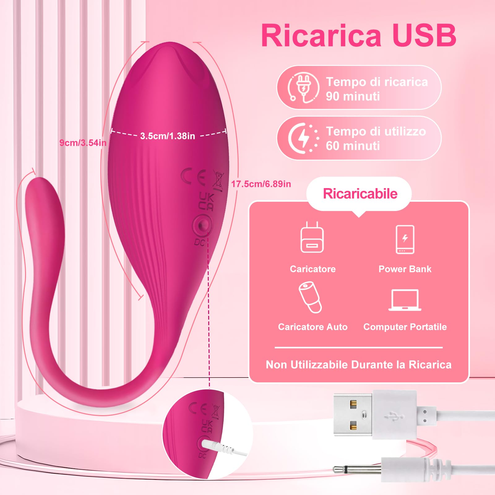 Ovetto Vibrante Donna Telecomando Vibratoreper Donna Vibratore Sexytoysys Coppia Con App 9 Modalità Vibratoreper Donna Professionale Wireless Vibratori Donne Sex Toys (Rosa)