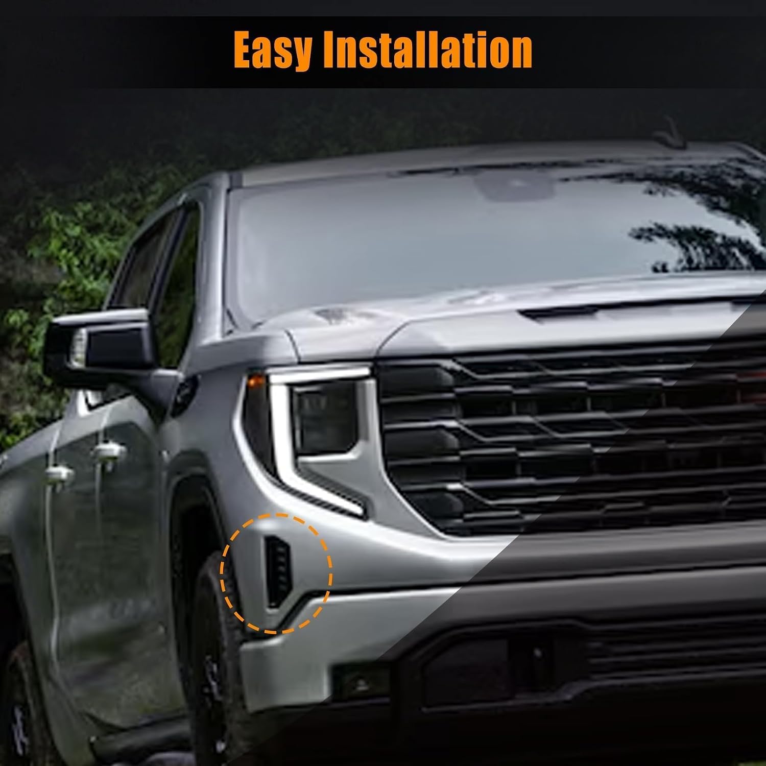 Right Side Bumper Grille Cover Air Duct Compatible with GMC Sierra 1500 2022-2025 Replace 84869628