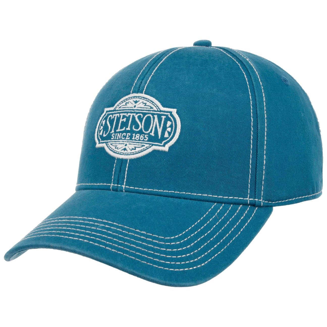 Stetson Classic Logo Casquette de Baseball Unicolore Logo Avant Boucle Metallique Strapback Homme Toutes Saisons