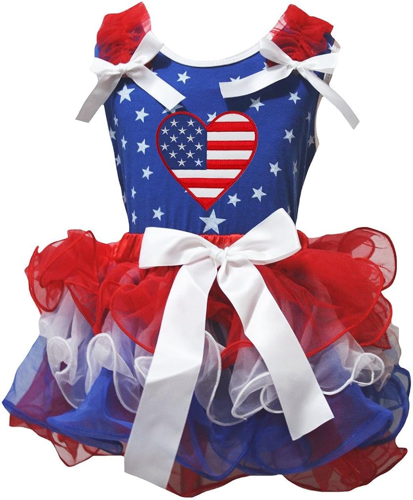 Petitebella USA Heart Shirt Petal Skirt Outfit Nb-8y: Clothing, Shoes & Jewelry