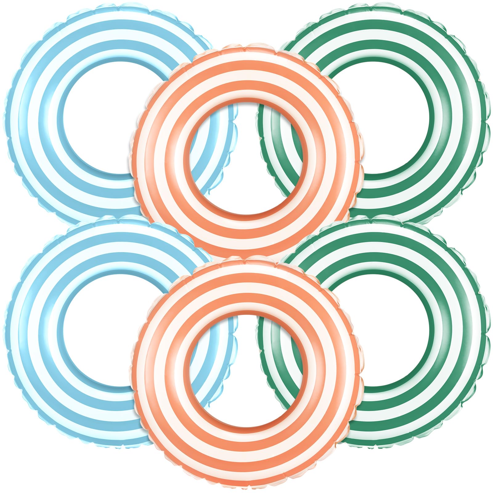 Wovnet 6 Pcs Inflatable Pool Float Swimming Rings Tubes 22.8 Inches Pool Floaties for Outdoor Summer