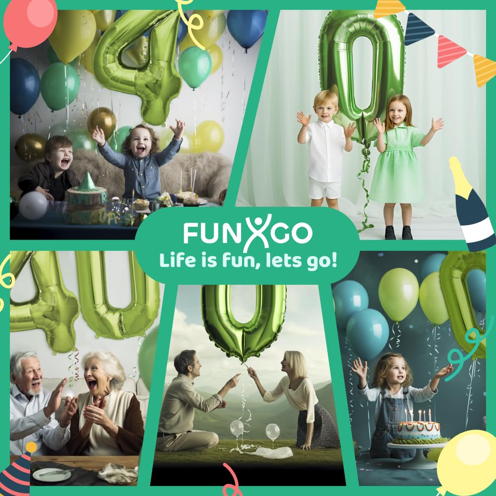 Palloncino numero 4 verde – Numero gigante palloncino circa 100 cm – Palloncino numero 4 – vola con elio – per 4 ° compleanno, matrimonio, anniversario, festa, decorazione per feste