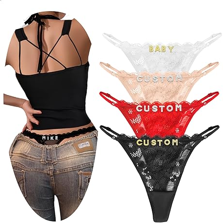 2 Pack Hand-sewn Personalized Thongs with Names