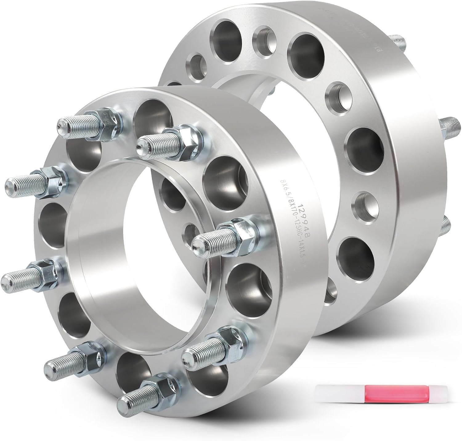 SCITOO 2Pcs Wheel Adapters 2" 8x6.5 to 8x170 Bore 125mm Studs 14x1.5 8Lug Wheel Spacers Adapters Fit for for Chevrolet C2500 C3500 Express 2500 Express 3500 K2500 K3500 Silverado 2500