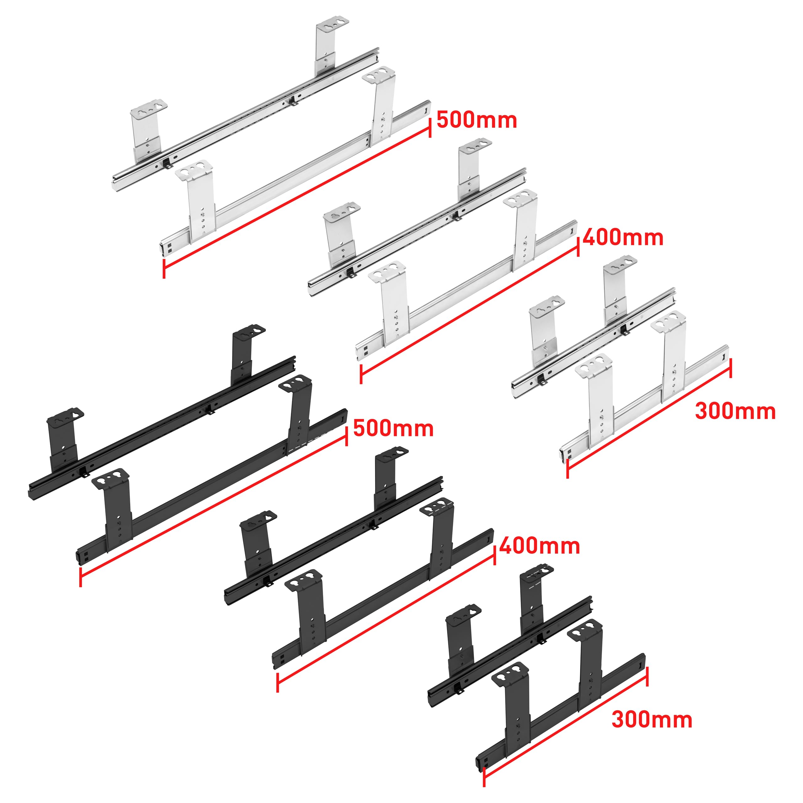 FIX&EASY Tastaturauszug Up&Down-XL, Tastaturablage 600X400mm weiss Dekor Auszugschienen mit Einrastfunktion höhenverstellbar verzinkt 400mm Set Ablage weiß und Auszug mit Verriegelung f. Tastatur Maus