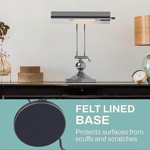 Miniatura 7 de Home Intuition Lámpara de piano inclinada ajustable clásica antigua retro Banker Luz de escritorio (níquel satinado)