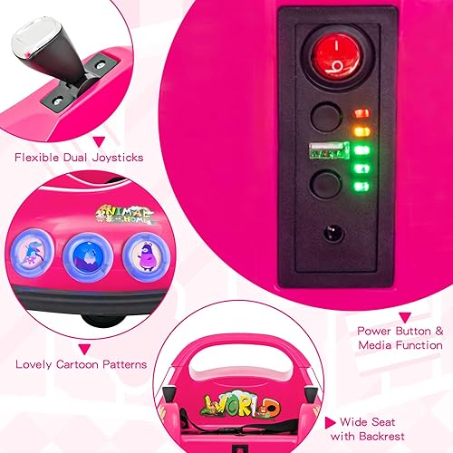 Miniatura 7 de Costzon Coche de parachoques para niños, parachoques eléctrico de 12 V con control remoto, giro de 360 grados, luces intermitentes, música