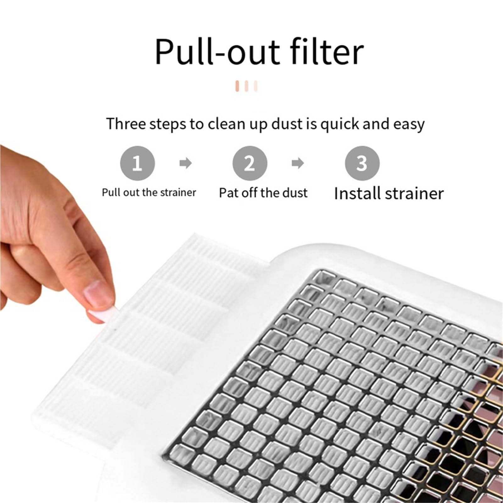MRKU Ponceuse à Ongles avec collecteur de poussière, Filtre Lavable, Aspiration silencieuse, aspirateur intégré Multifonction pour manucure et Art, Appareil 2 en 1