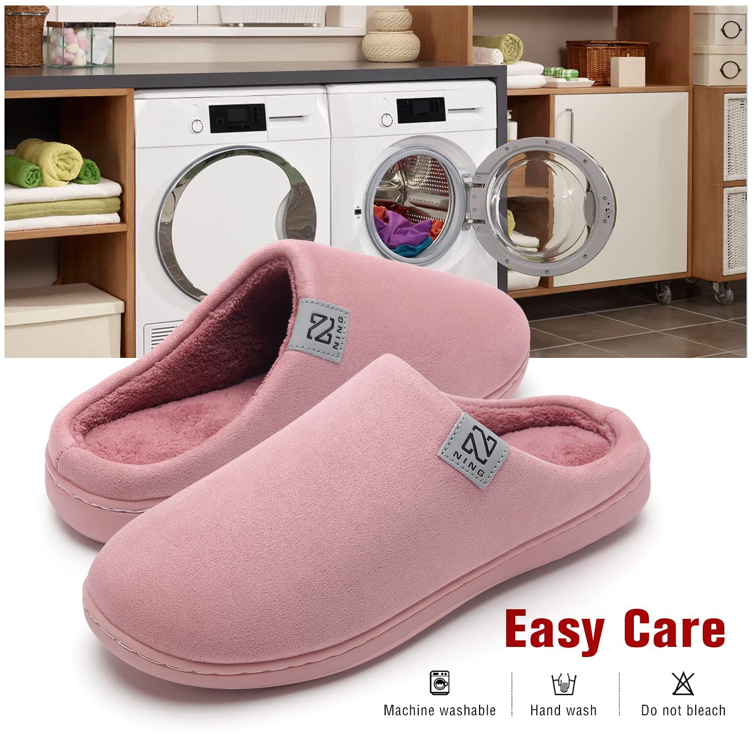 WateLves Pantofole Uomo Unisex Donna Antiscivolo Scarpe Inverno Peluche Morbido Ciabatte in Memory Foam