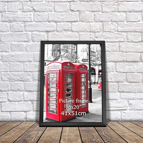 Miniatura 9 de Giftgarden Marcos negros de 16 x 20 pulgadas, paquete de 7 portarretratos grandes de 20 x 16 pulgadas, para pared, vertical, orientación paisajística