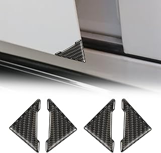 TOMALL 4-Piece V-Carbon Fiber Black Door Edge Anti-Collision Strip