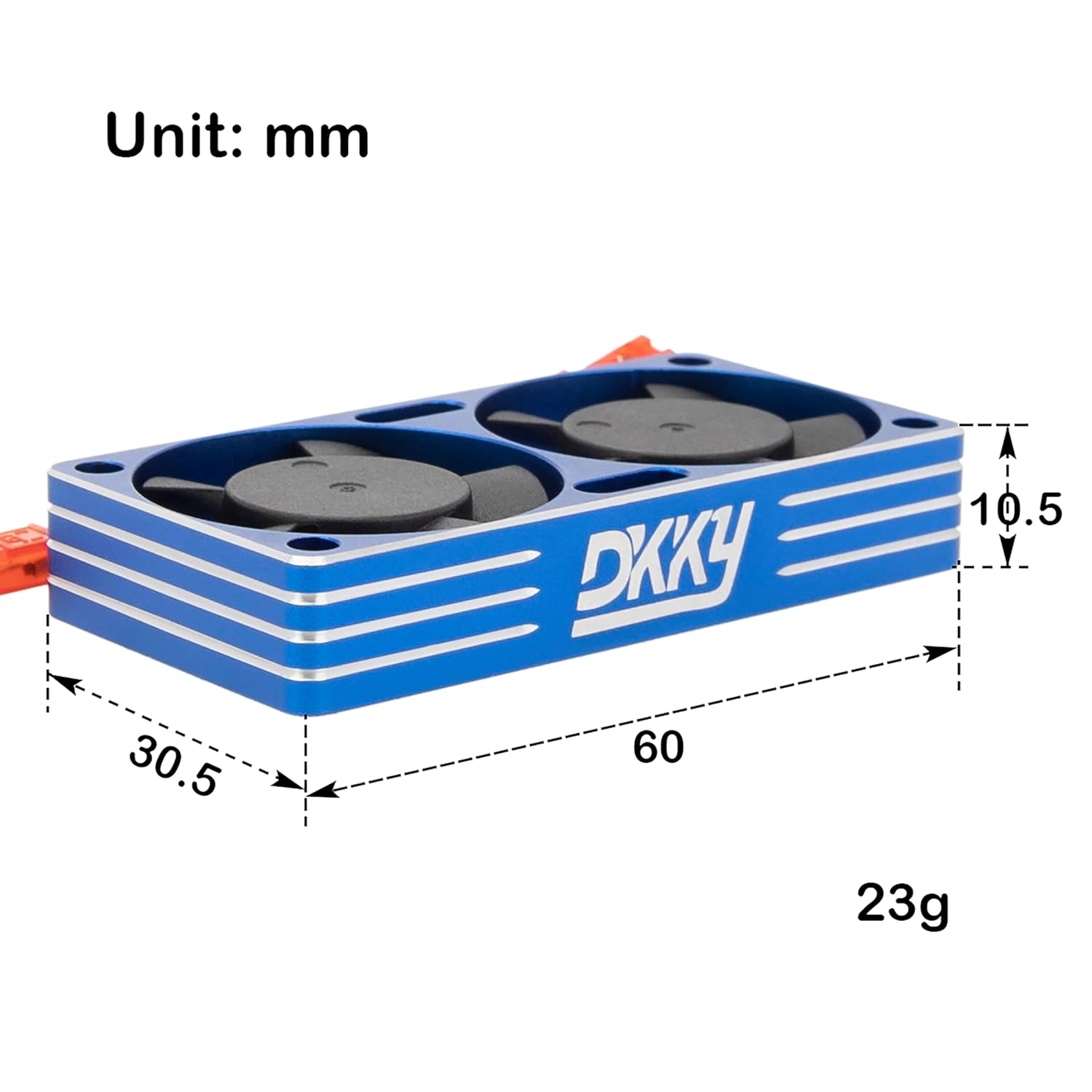 DKKY RC Motor Cooling Fan Heatsink 30mm Dual Fan for ARRMA Axial Traxxas 1/6 1/8 1/10 RC Crawler Car 3650 550 3660 4274 4068 4268 Motor (Blue)