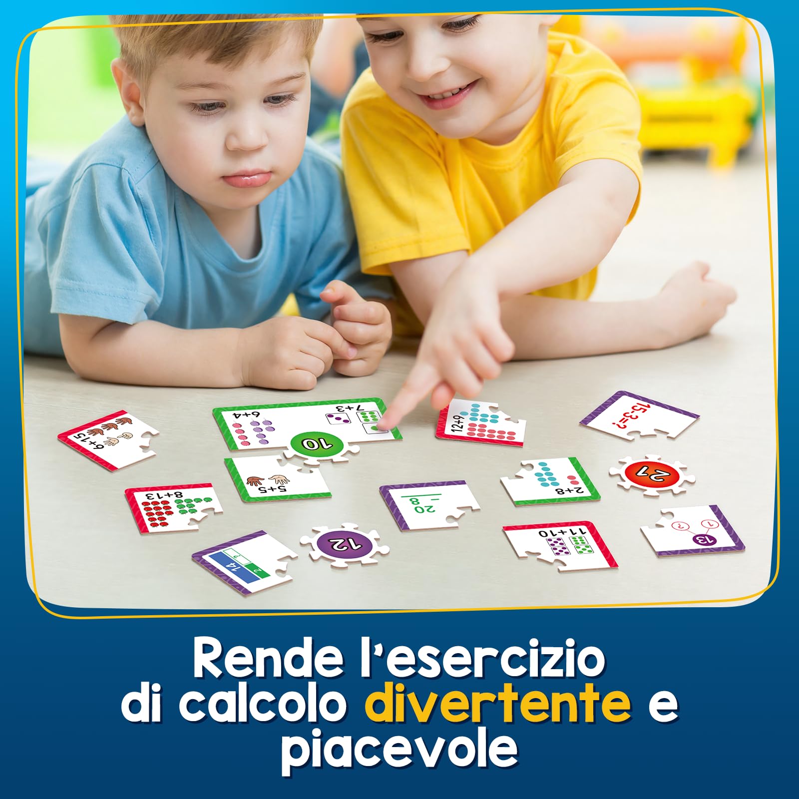 Giochi educativi di matematica per bambini dai 5 ai 7 anni, giocattoli di matematica, apprendimento conteggio, giochi di addizione e sottrazione, attività educative per l'asilo e la scuola, per