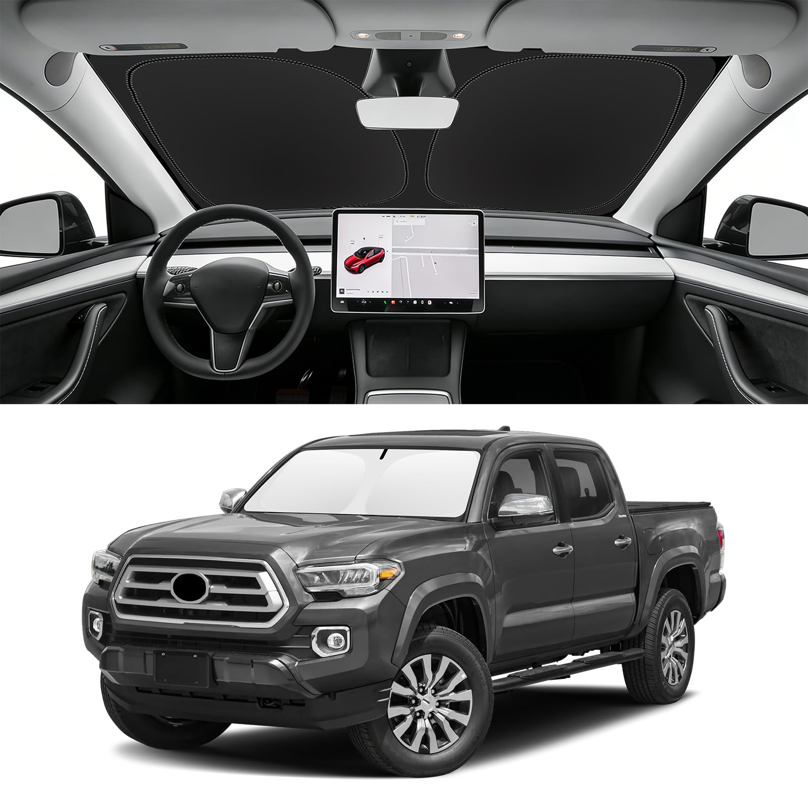 Custom Fit Windshield Sun Shade for Toyota Tacoma 2016-2026 2027