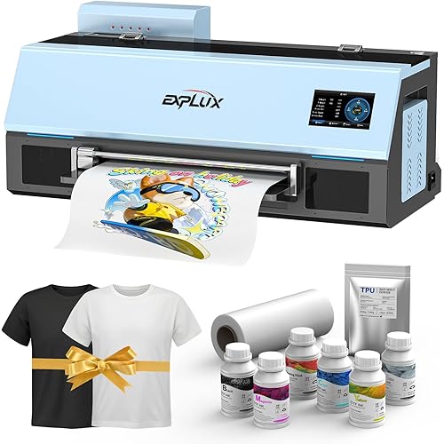 EXPLUX A3 DTF Printer C13 with XP600 Printhead, Auto-Clean & White Ink Circulation, Low-Ink Alert, 2-Year Free Ink, 2X Speed Printing for DIY T-Shirts, Hats, Bags (A3, Printer)