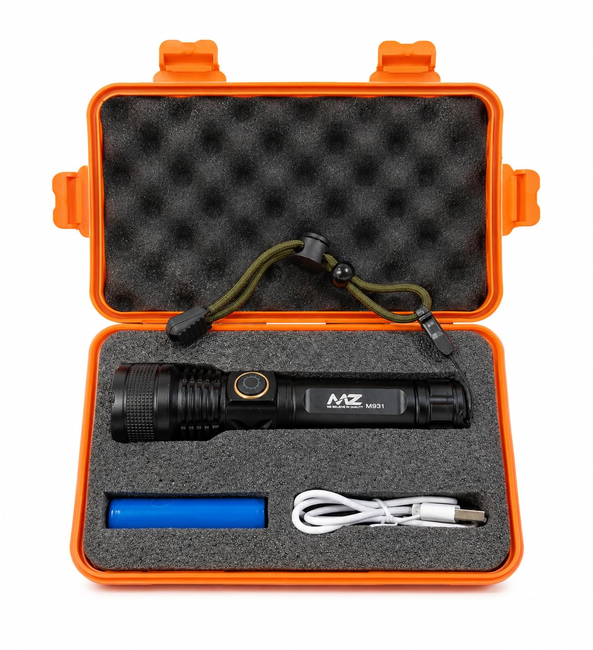 PARABRAHMA Metal Torch 5 Modes Black | Flashlight, Super Bright LED Light Focus Zoomable Portable for Camping Hiking Outdoor Home Emergency M931 (Pack of 1)-image-17